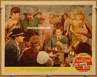 v512 HARVEY GIRLS movie lobby card #7 '45 Judy Garland, poker scene!