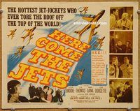 v130 HERE COME THE JETS title movie lobby card '59 Steve Brodie