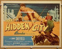 v131 HIDDEN CITY title movie lobby card '50 Johnny Sheffield as Bomba!