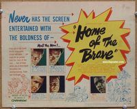 v133 HOME OF THE BRAVE title movie lobby card '49 anti-racism!