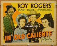 v137 IN OLD CALIENTE title movie lobby card '39 Roy Rogers, Gabby Hayes
