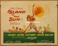 v139 ISLAND IN THE SUN title movie lobby card '57 James Mason, Joan Fontaine