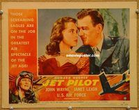 v574 JET PILOT movie lobby card #1 '57 John Wayne, Janet Leigh