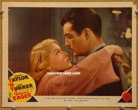 v014 JOHNNY EAGER #2 movie lobby card '42 Lana Turner hug close up!