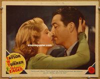 v013 JOHNNY EAGER #3 movie lobby card '42 Lana Turner kiss close up!