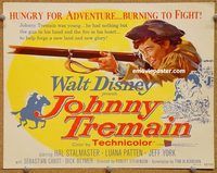 v144 JOHNNY TREMAIN title movie lobby card '57 Walt Disney, Stalmaster