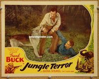v581 JUNGLE TERROR movie lobby card '46 Frank Buck, The Tiger Man!
