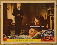 v582 KEEPER OF THE FLAME movie lobby card '42 Spencer Tracy, Hepburn