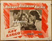 v584 KEY LARGO movie lobby card #8 '48 Humphrey Bogart, Lauren Bacall