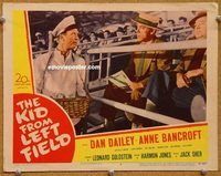 v585 KID FROM LEFT FIELD movie lobby card #4 '53 Dan Dailey, baseball!