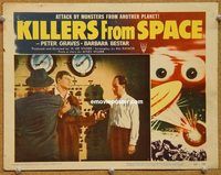 v591 KILLERS FROM SPACE movie lobby card #7 '54 Peter Graves, sci-fi!