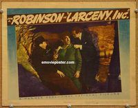 v604 LARCENY INC movie lobby card '42 Edward G. Robinson digging!