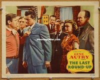 v606 LAST ROUND-UP movie lobby card #8 '47 Gene Autry threatens!
