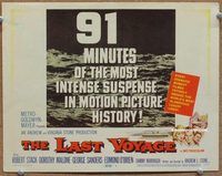 v149 LAST VOYAGE title movie lobby card '60 Robert Stack, Dorothy Malone