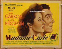 v049 MADAME CURIE title movie lobby card '43 Greer Garson, Walter Pidgeon