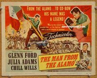 v157 MAN FROM THE ALAMO signed title movie lobby card '53 Julie Adams