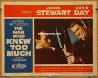 v650 MAN WHO KNEW TOO MUCH movie lobby card #3 '56 Stewart, Hitchcock