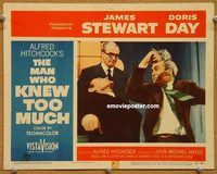 v649 MAN WHO KNEW TOO MUCH movie lobby card #5 '56 Stewart punches!