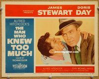 v647 MAN WHO KNEW TOO MUCH movie lobby card #6 '56 Stewart close up!