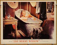 v666 MERRY WIDOW movie lobby card '52 sexy Lana Turner in bath tub!