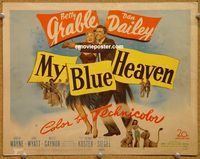 v160 MY BLUE HEAVEN title movie lobby card '50 Betty Grable, Dan Dailey