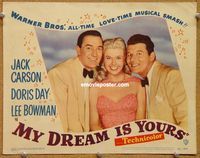v700 MY DREAM IS YOURS movie lobby card '49 Doris Day portrait!