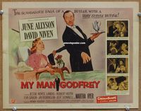 v161 MY MAN GODFREY title movie lobby card '57 June Allyson, David Niven
