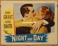 v712 NIGHT & DAY #2 movie lobby card '46 Grant & Smith kissing!