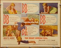 v164 NIGHT HEAVEN FELL title movie lobby card '58 sexy Brigitte Bardot!