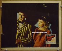 v718 NIGHTMARE ALLEY movie lobby card #6 '47 Power in barker suit!