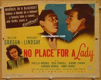 v165 NO PLACE FOR A LADY title movie lobby card '43 Gargan, Margaret Lindsay