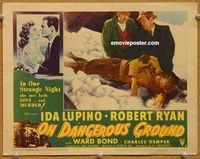 v743 ON DANGEROUS GROUND movie lobby card #5 '51 Nicholas Ray