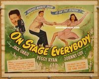 v168 ON STAGE EVERYBODY title movie lobby card '45 Jack Oakie, Peggy Ryan