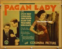 v169 PAGAN LADY title movie lobby card '31 sexy Evelyn Brent, Conrad Nagel
