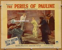v780 PERILS OF PAULINE movie lobby card #2 '47 Betty Hutton, Lund