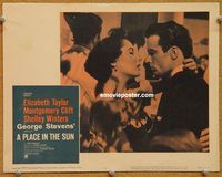 v789 PLACE IN THE SUN movie lobby card #6 R59 Clift & Taylor close up!