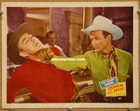 v802 RAINBOW OVER TEXAS #3 movie lobby card '46 Roy Rogers slugging!
