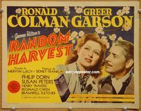 v027 RANDOM HARVEST title movie lobby card '42 Ronald Colman, Greer Garson