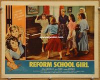 v815 REFORM SCHOOL GIRL movie lobby card #7 '57 girls catfighting!