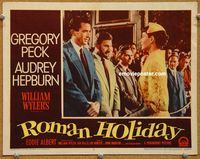 v021 ROMAN HOLIDAY movie lobby card #2 '53 Audrey Hepburn meets Peck!