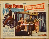 v831 ROUSTABOUT movie lobby card #4 '64 Elvis Presley w/guitar & hog!