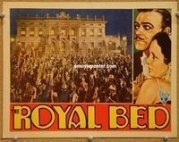 v833 ROYAL BED movie lobby card '31 cool peasants storm palace scene!