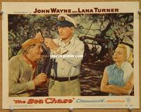 v851 SEA CHASE movie lobby card #3 '55 John Wayne, Lana Turner