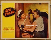 v853 SEA TIGER movie lobby card '52 John Archer fighting!