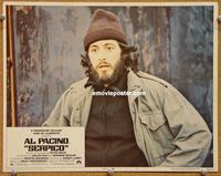 v858 SERPICO movie lobby card #5 '74 best Al Pacino close up!