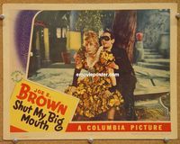v871 SHUT MY BIG MOUTH movie lobby card '42 Joe E. Brown in drag!