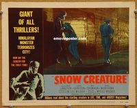 v884 SNOW CREATURE movie lobby card #4 '54 Langton, abominable Yeti!