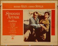 v903 SPANISH AFFAIR movie lobby card #5 '57 Richard Kiley fights!