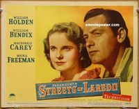 v928 STREETS OF LAREDO movie lobby card '49 William Holden close up!