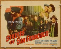 v181 STREETS OF SAN FRANCISCO title movie lobby card '49 Robert Armstrong